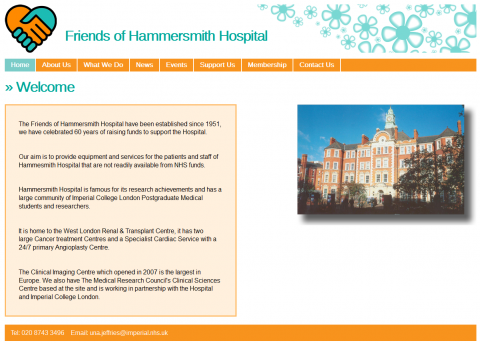 Friends of Hammersmith Hospital Website Design